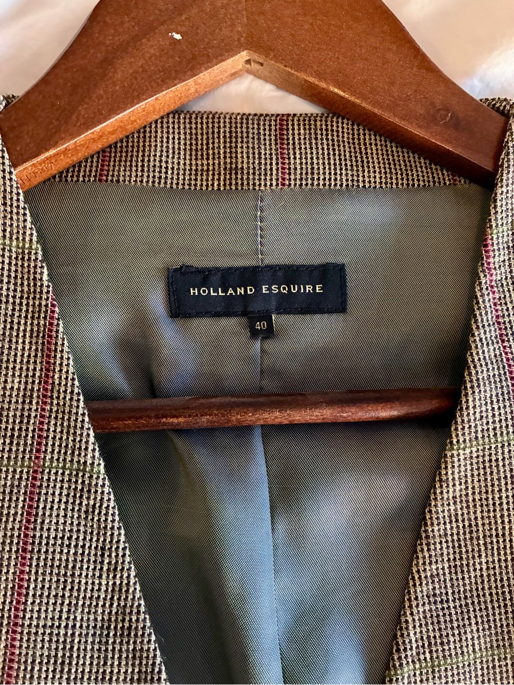Classic stylish Holland Esquire glen plaid waistcoat, size 40, bespoke buttons